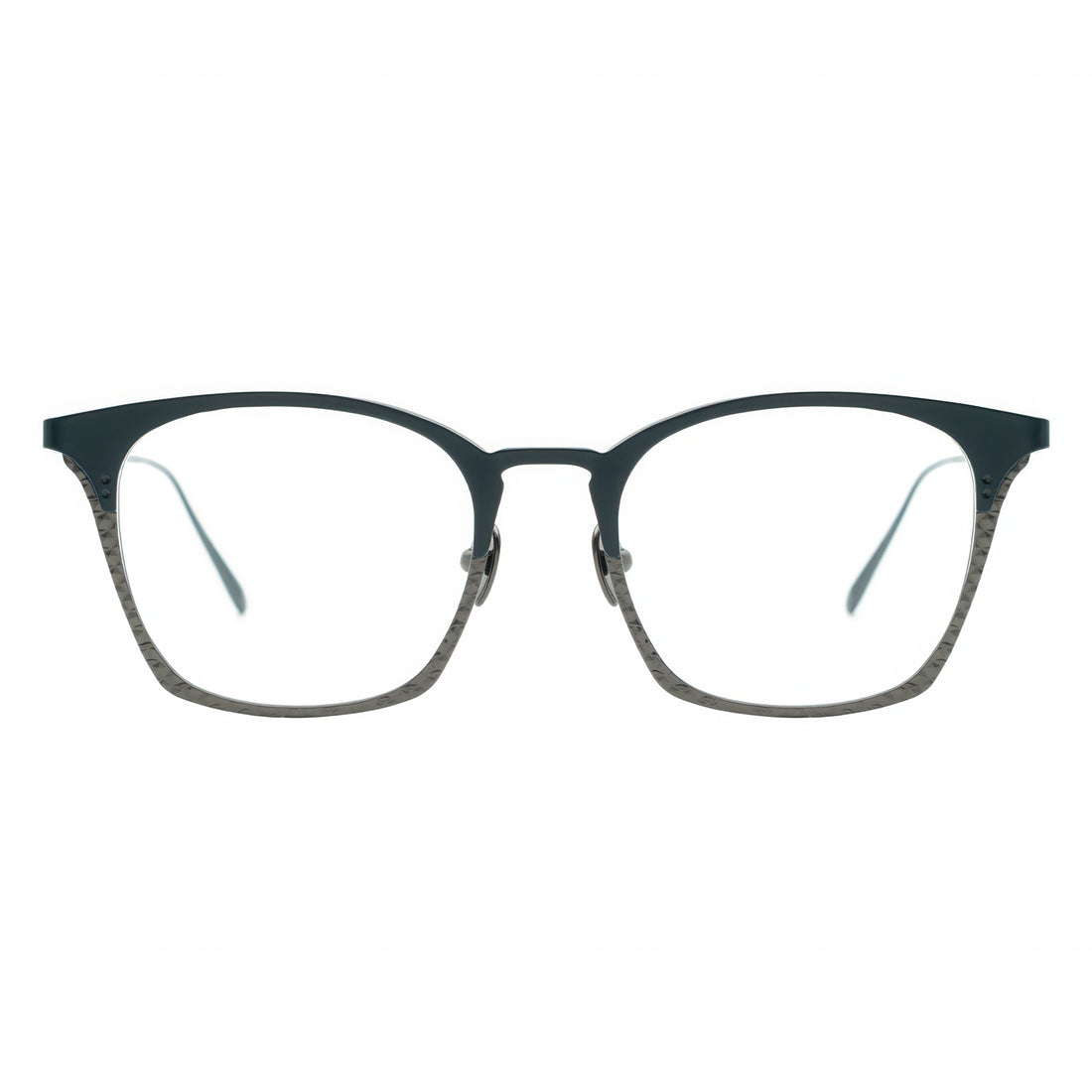 gray angular eyeglasses