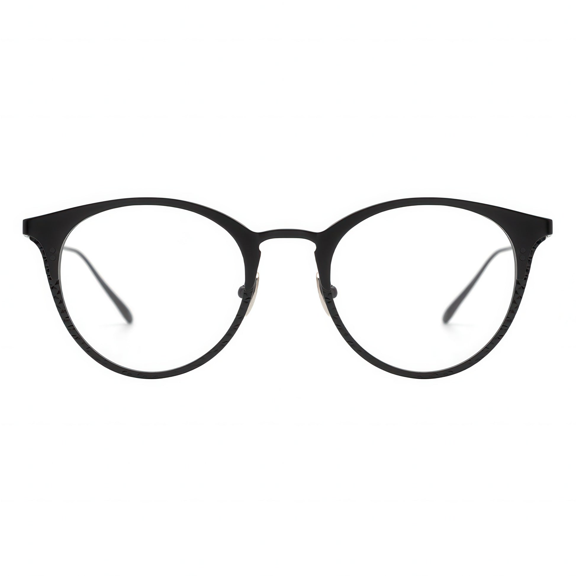 black round eyeglasses