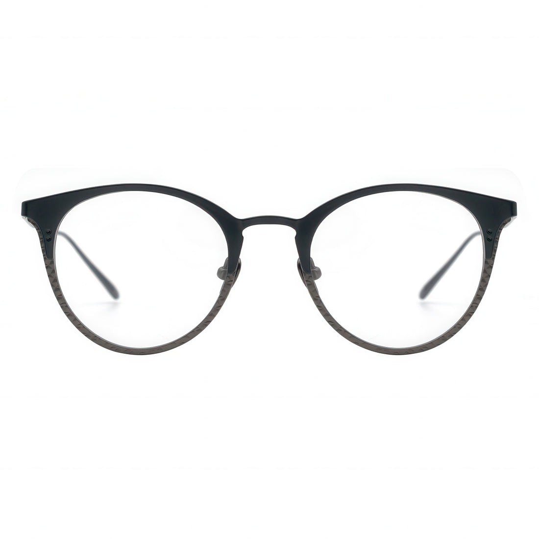 round gray eyeglasses