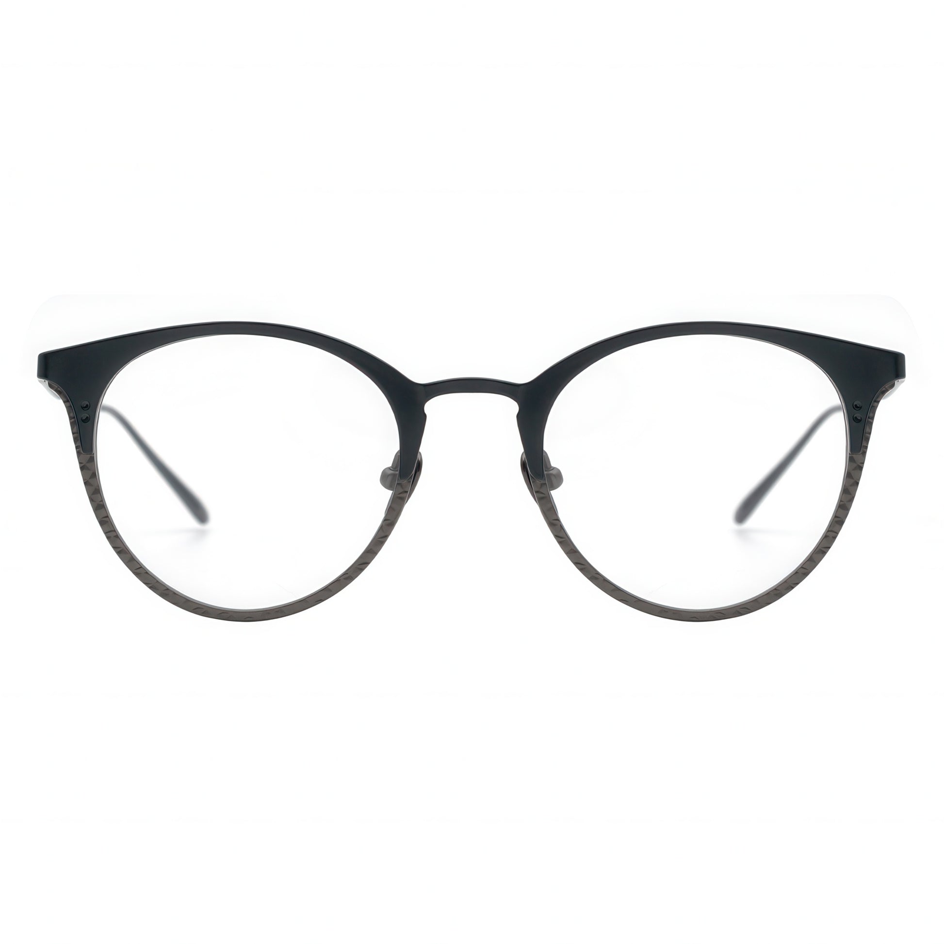 round gray eyeglasses