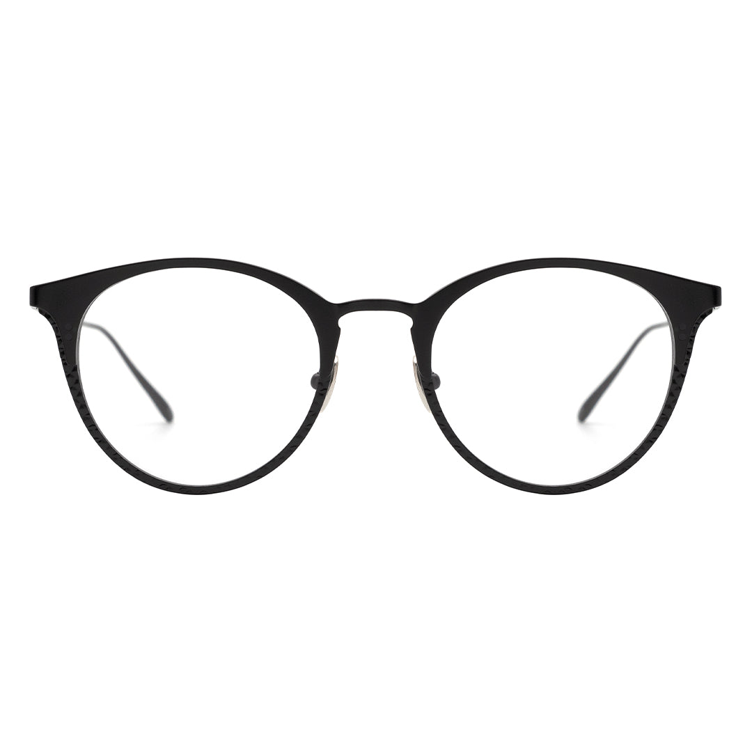 black round eyeglasses