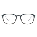 Black rectangular full frame eyeglasses with a browline design.