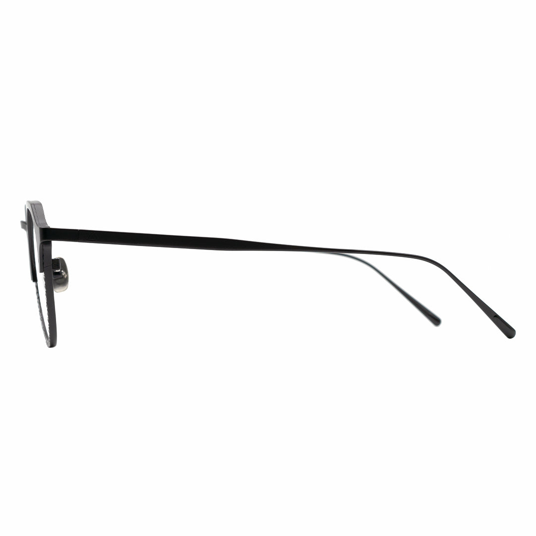black arm of eyeglasses