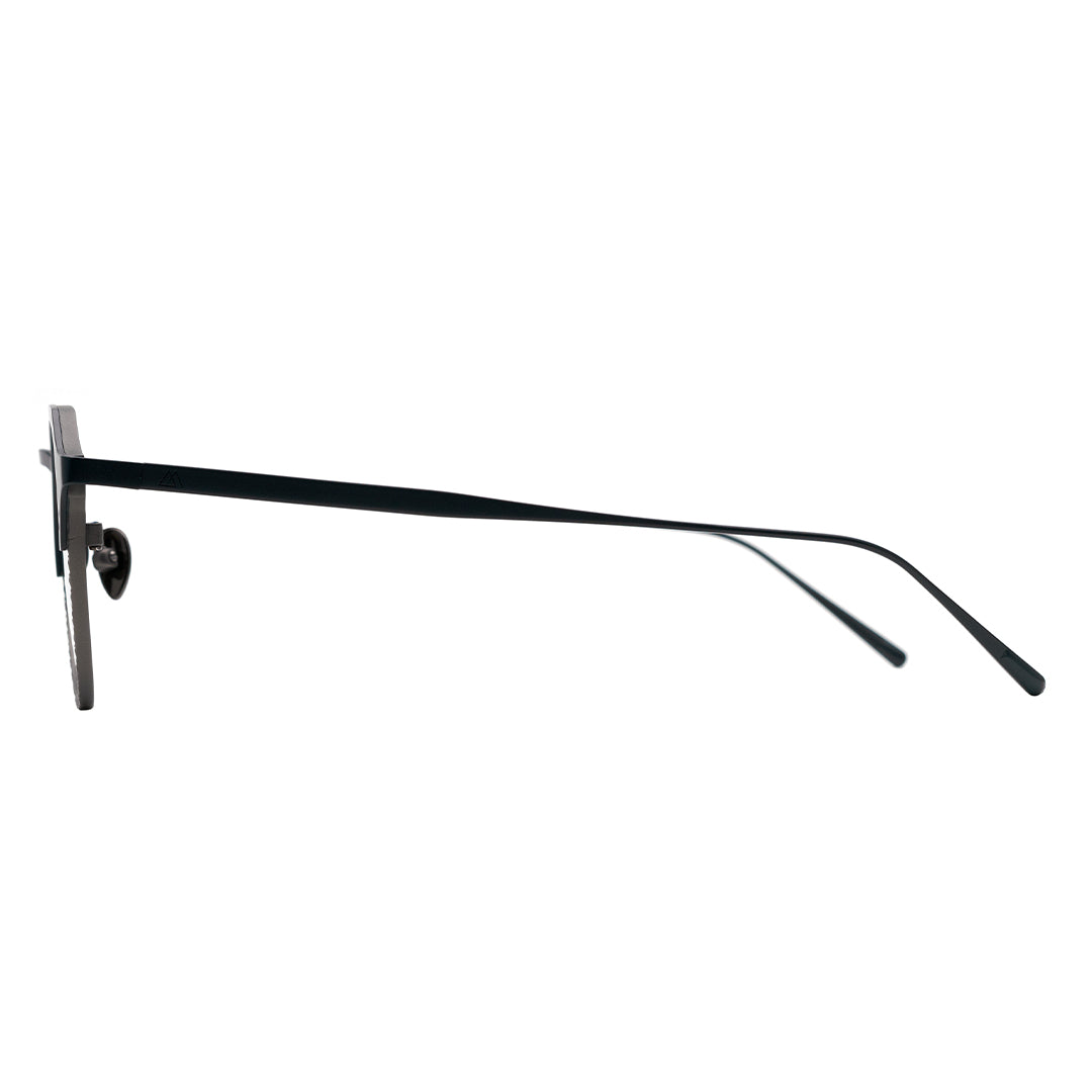black arm of eyeglasses