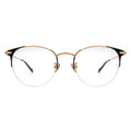gold half-rim eyeglasses