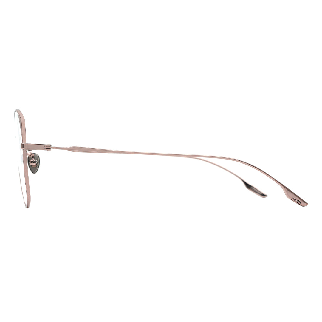 rose gold temple of eyeglasses