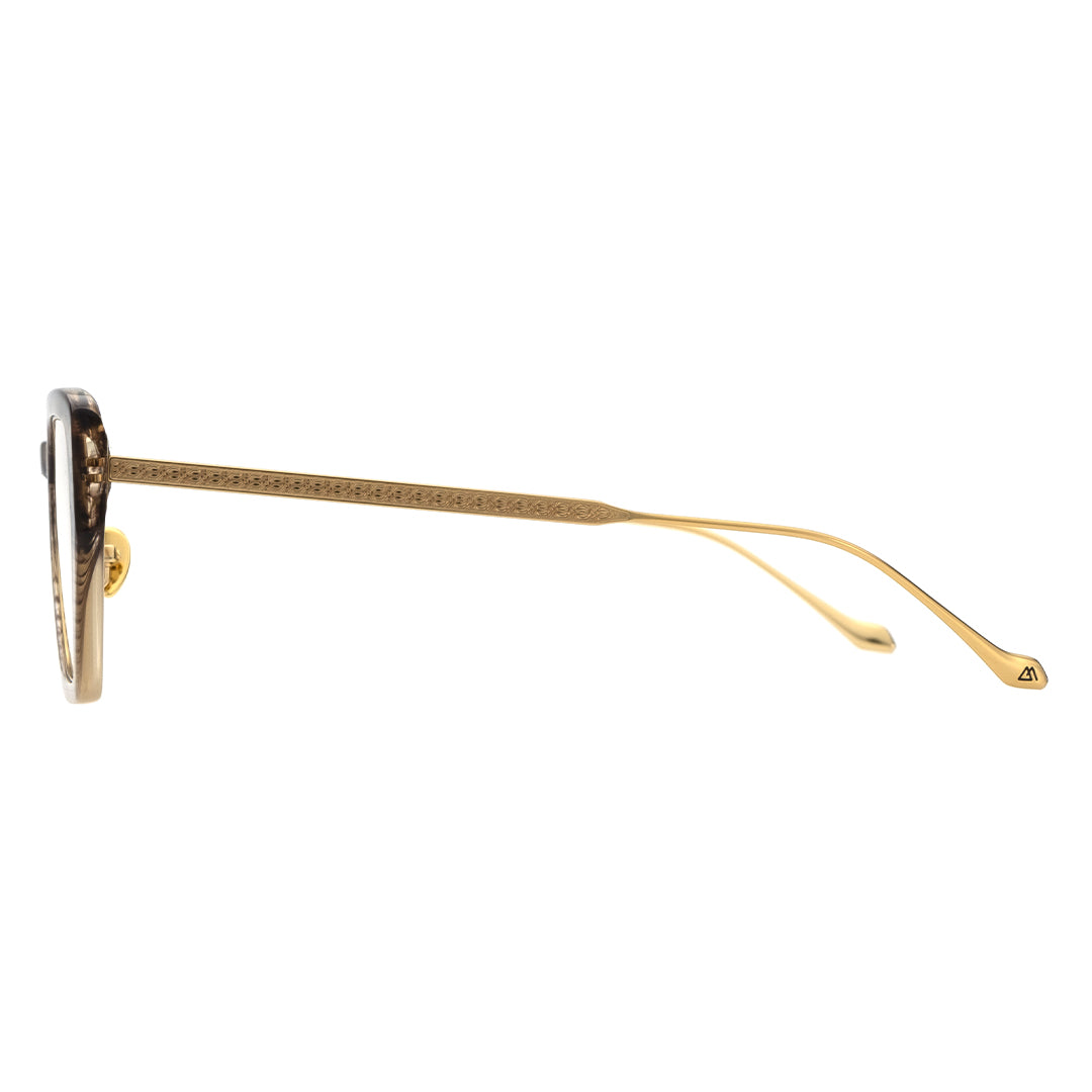 d-frame gold eyeglasses