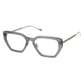 Transparent grey acetate spectacle frame, d-frame gold eyeglasses