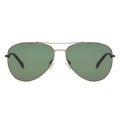 Aviator sunglasses with green lenses on a white background