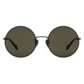 Round sunglasses with dark lenses on a white background
