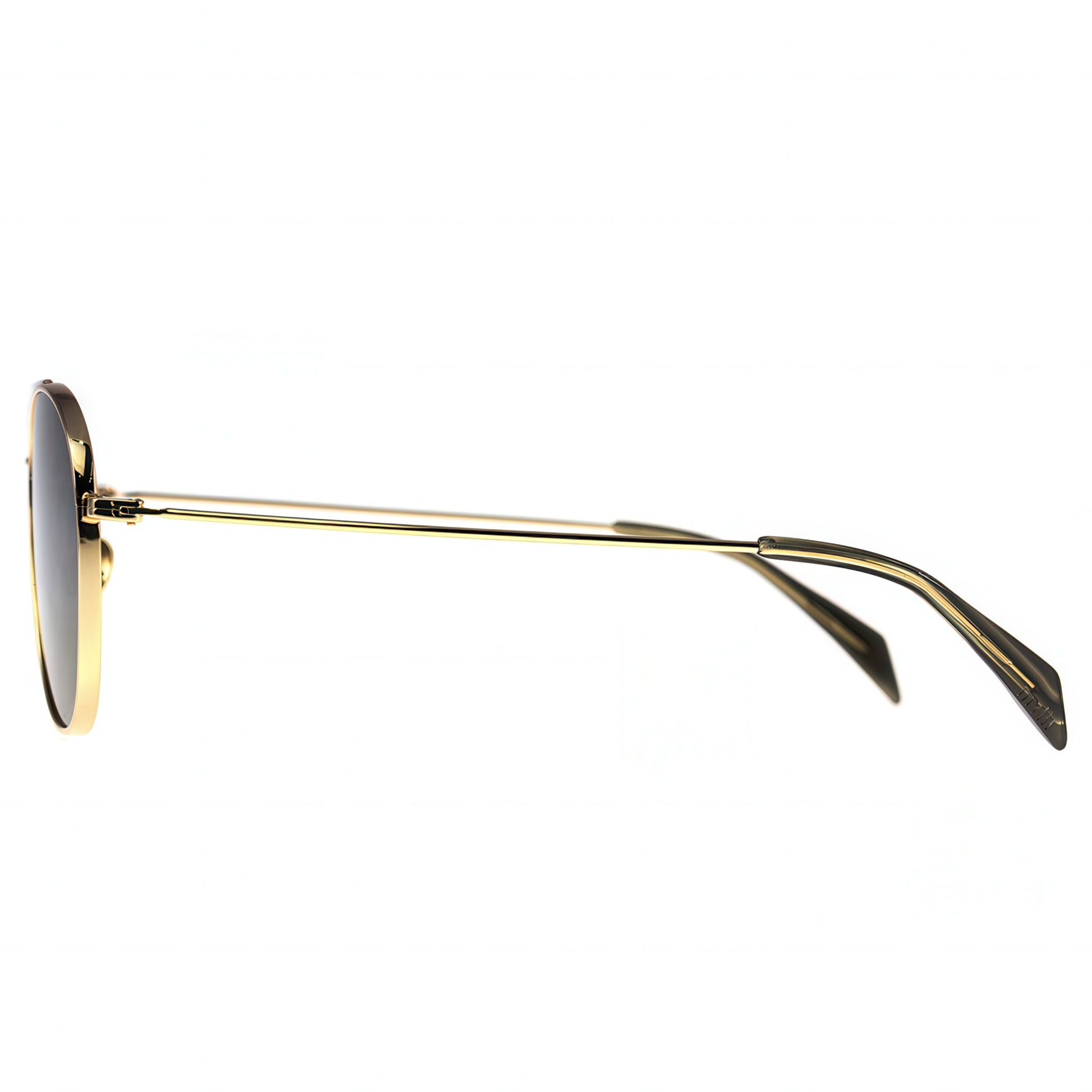 Gold-framed sunglasses on a white background