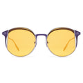 Round sunglasses with yellow lenses  on a white background