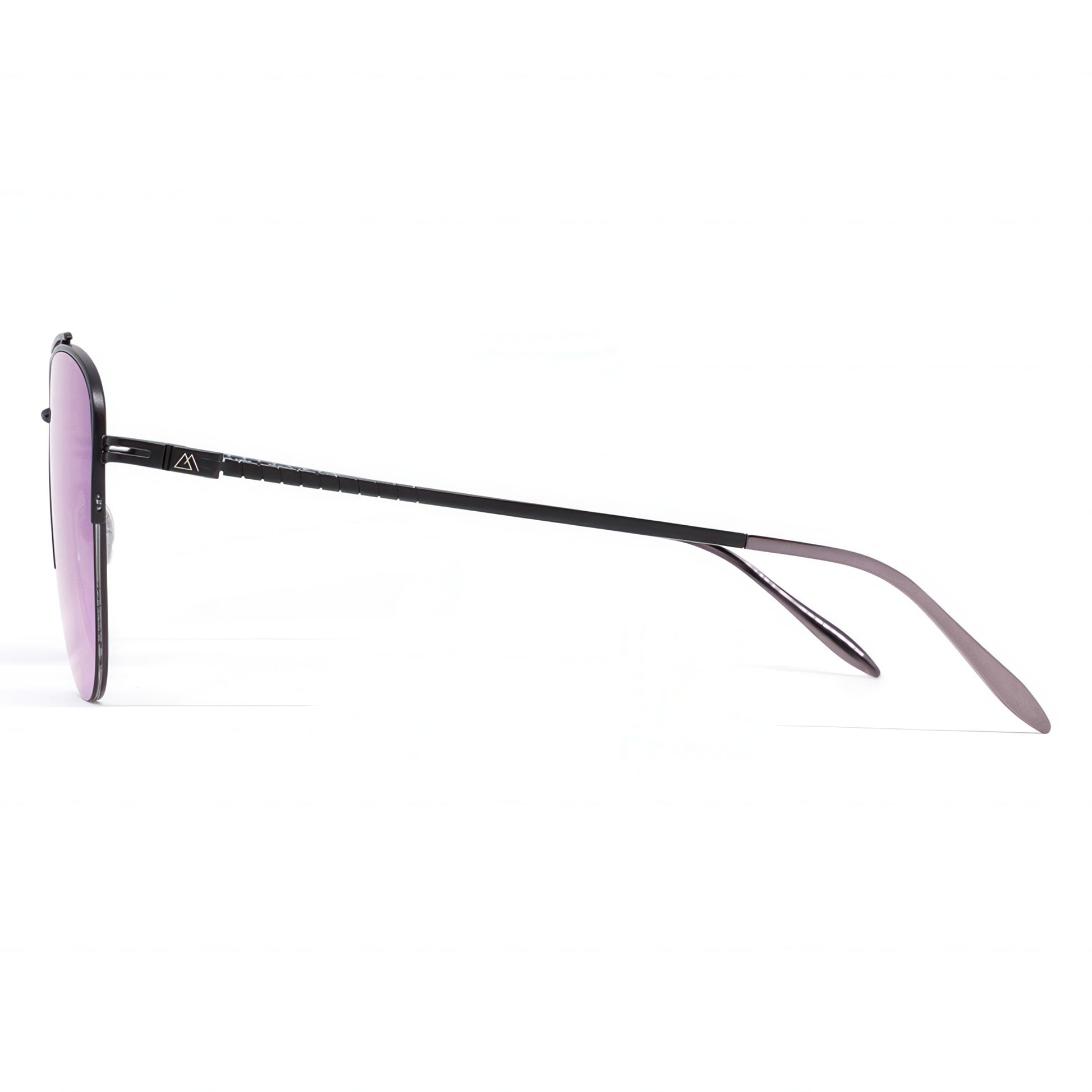 Sunglasses with black frame on a white background