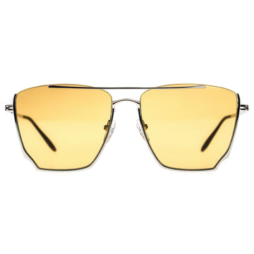 Gold sunglasses with a white background