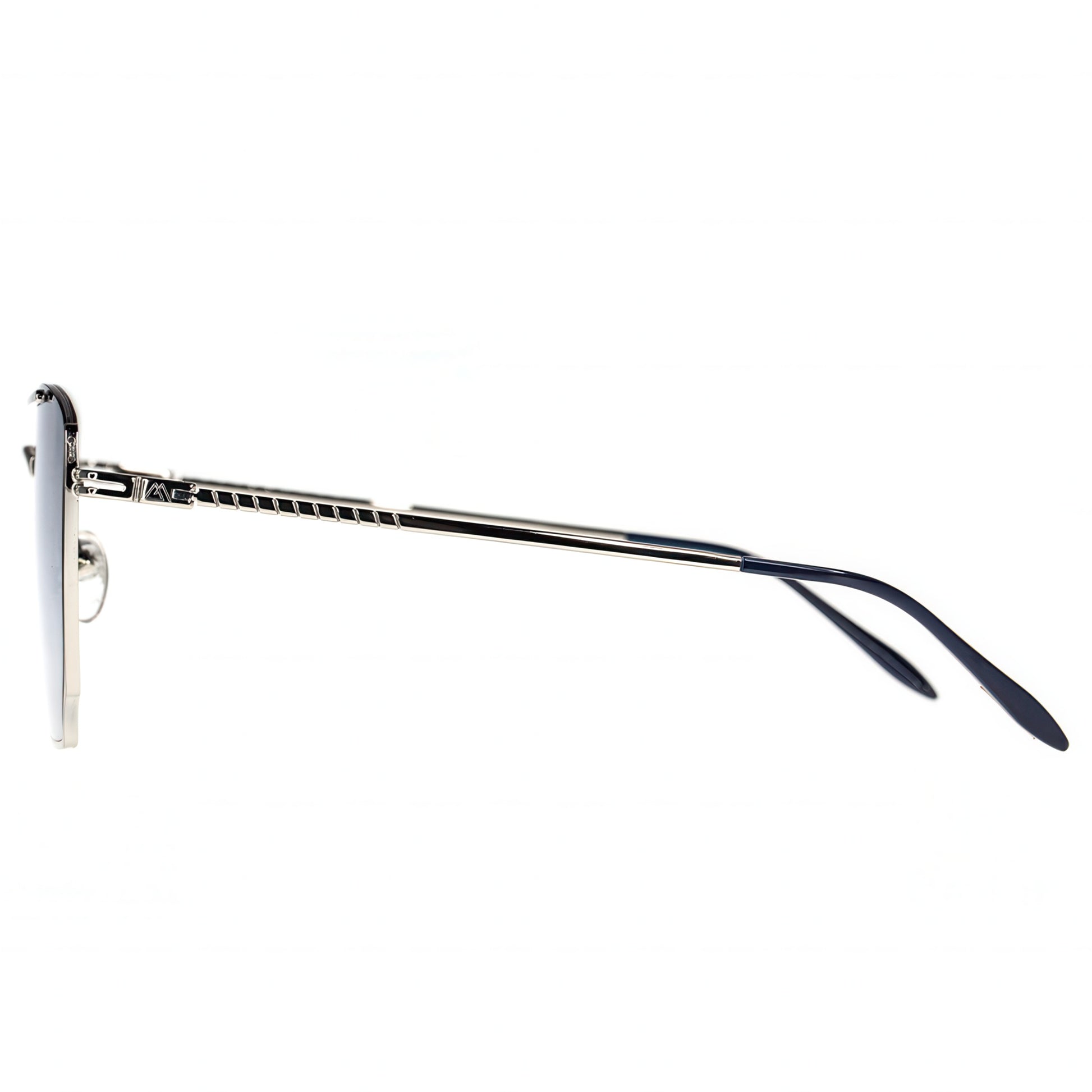 Sunglasses with thin metal frame on a white background