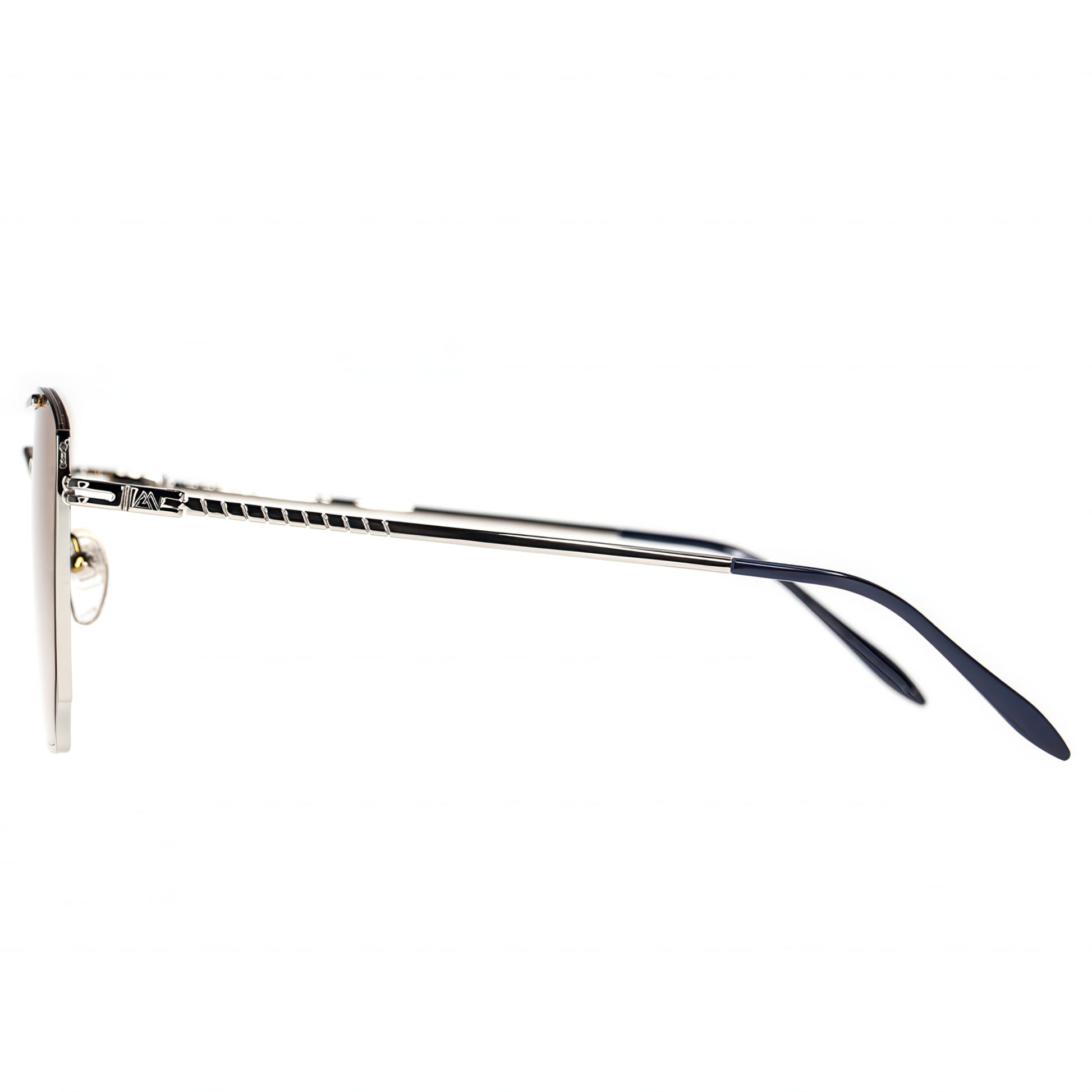 Silver eyeglasses on a white background