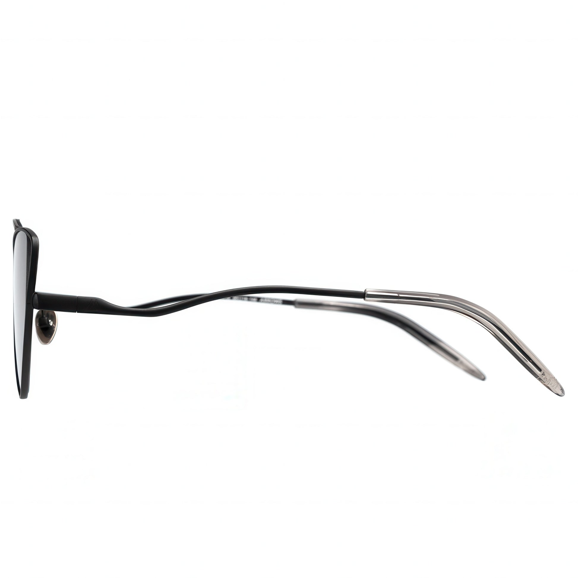 Sunglasses with black frame and lenses on a white background