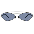 Sunglasses with black frame and blue lenses 