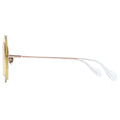 DAPHNE MYTH Greece retro round light tinted sunglasses thin gold metal feather decorated frame, best sunglasses for wide face womens and ladies