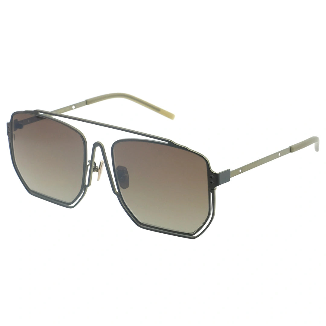 MYTH GREECE ORION oversized square sunglasses light brown, metal frame with Inverted V bridge, double bridge, metal frame sunglasses mens and womens sleek and elegant