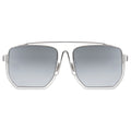 MYTH GREECE ORION oversized metallic square sunglasses metal frame with Inverted V bridge, double bridge, silver metal frame sunglasses mens and womens sleek and elegant
