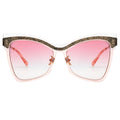 Butterfly sunglasses with pink gradient lenses and a decorative frame on a white background