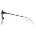 butterfly browline sunglasses. Blue gradient sunglasses with thin silver metal temple
