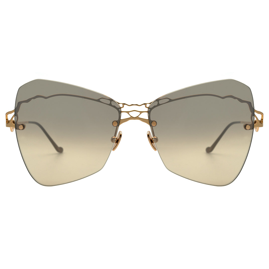 LESVOS butterfly-shaped frame with gold mirror sunglasses 