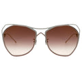 Sunglasses with gold gradient lenses and thin metal frame 