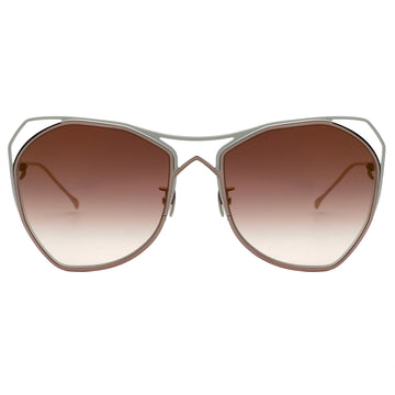 Sunglasses with gold gradient lenses and thin metal frame 