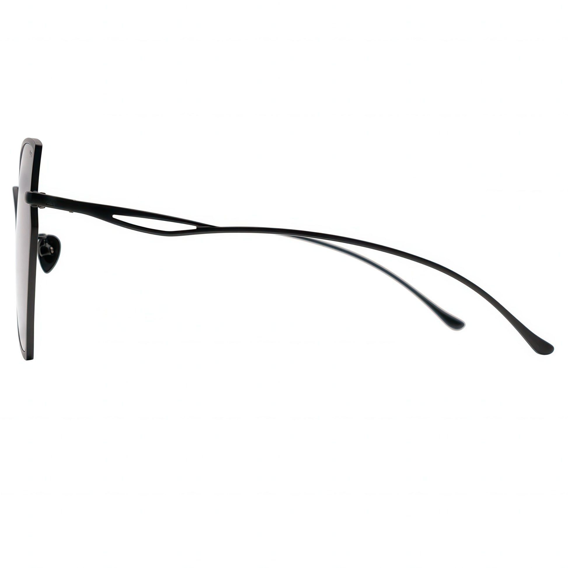 Black sunglasses with a white background