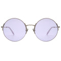 Round sunglasses with purple lenses on a white background