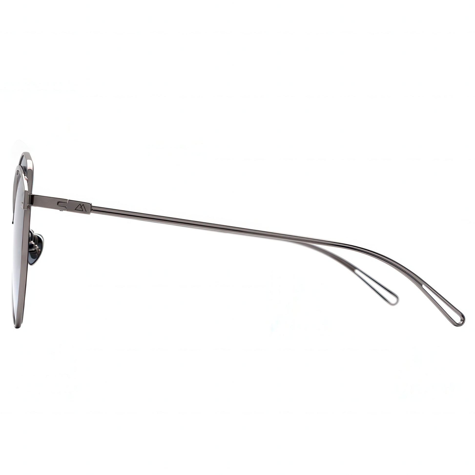 Sunglasses with thin metal frame on a white background