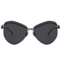 Black cat-eye sunglasses on a white background