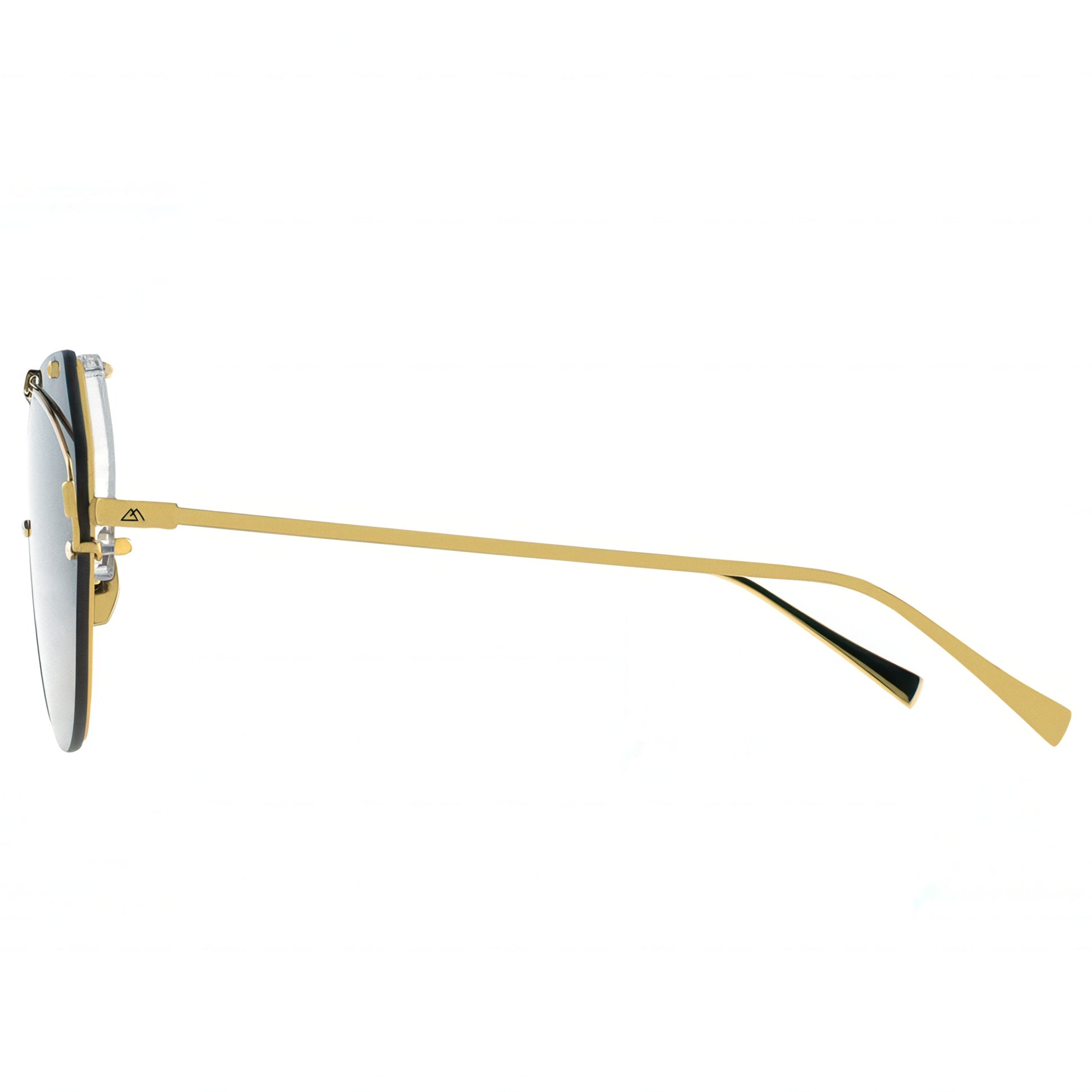 Gold-framed sunglasses on a white background
