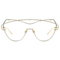 Gold cat-eye glasses on a white background