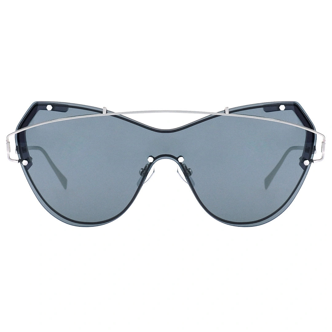 MYTH Greece oversized cat eye sunglasses one piece silver metal frame mens and womens with adjustable nose pad
