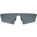 MYTH GREECE PNEUMA square sunglasses blue grey futuristic sunglasses flat top fashionable chic double lens sunglasses thin silver metal  frame mens and womens 