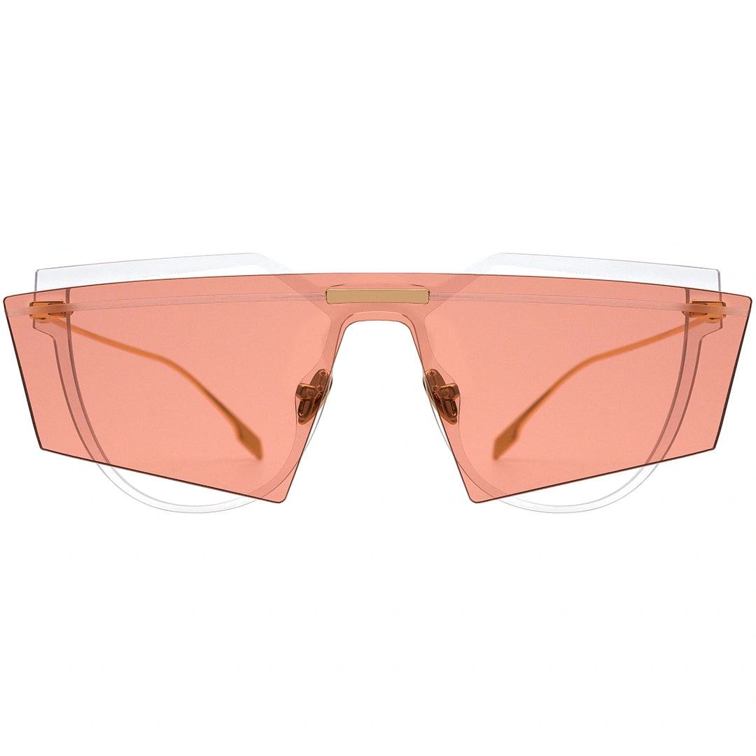 MYTH GREECE PNEUMA square pink sunglasses flat top fashionable double lens sunglasses thin gold metal  frame mens and womens 
