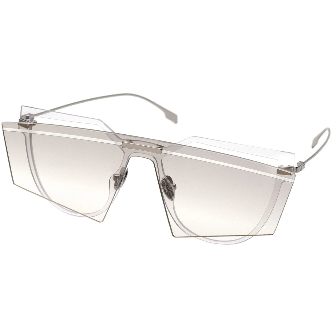 MYTH GREECE PNEUMA square sunglasses futuristic sunglasses flat top fashionable chic double lens sunglasses thin silver metal  frame mens and womens 