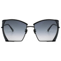 Black sunglasses with gradient lenses on a white background