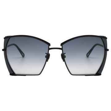 Black sunglasses with gradient lenses on a white background