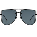 MYTH GREECE Y4 SYMBOL oversized aviator sunglasses flat top semi side-shield black dark sunglasses, navigator sunglasses mens and womens thin frame double bridge