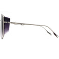 Sunglasses with a metallic frame on a white background