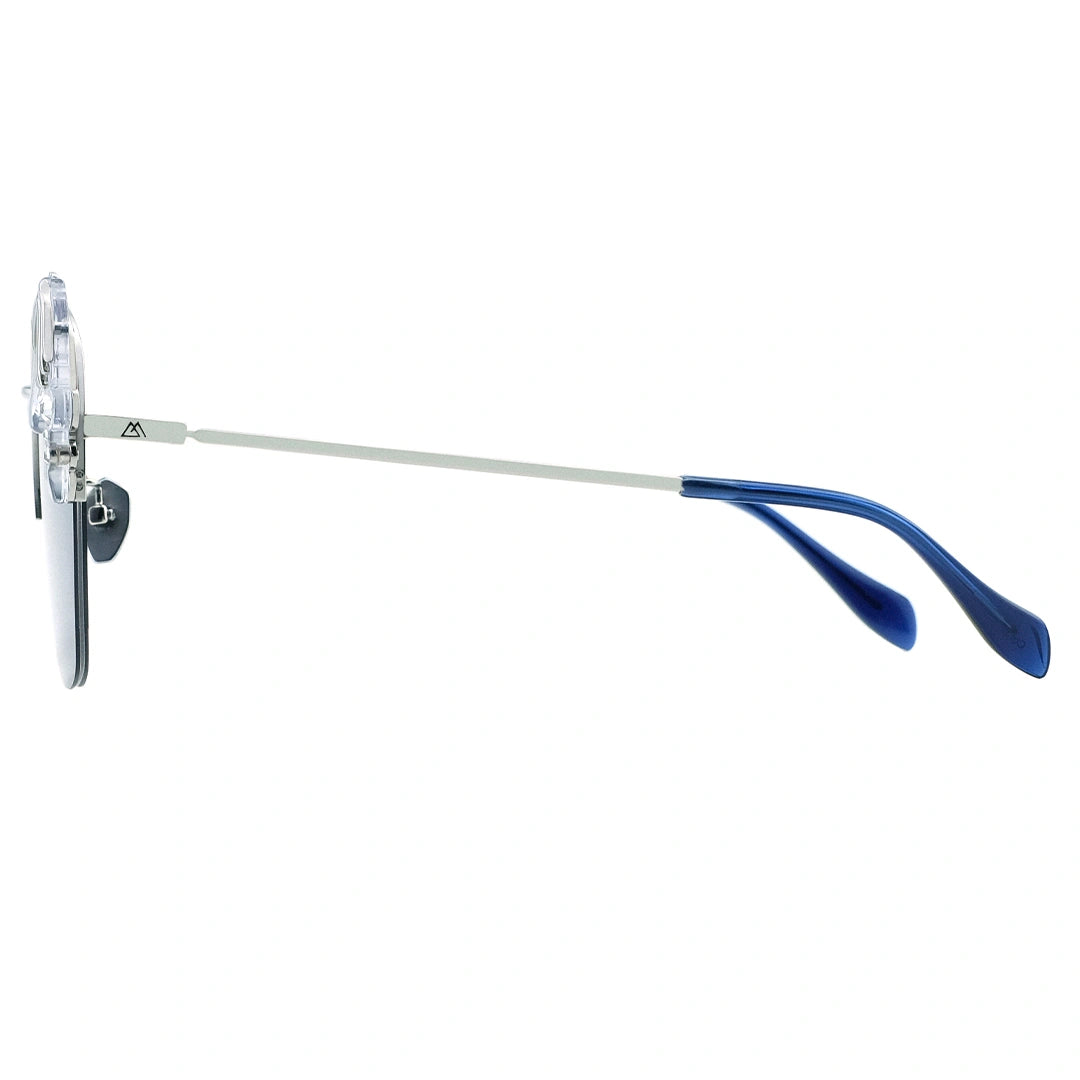 MYTH GREECE M4 ELATION women's metallic cat-eye sunglasses silver frame blue grey lens with adjustable nose pad ladies newest sunglasses