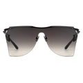 MYTH GREECE T4 INDUSTRY one piece futuristic sunglasses grey curved lens metal frame with adjustable nose pad womens and mens sleek and chic future sunglasses oversized for full uv protection
