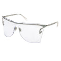 MYTH GREECE T4 INDUSTRY one piece futuristic transparent sunglasses curved lens metal frame with adjustable nose pad womens and mens sleek and chic future sunglasses oversized for full uv protection
