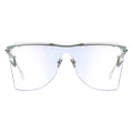 MYTH GREECE T4 INDUSTRY one piece futuristic transparent sunglasses curved lens metal frame with adjustable nose pad womens and mens sleek and chic future sunglasses oversized for full uv protection
