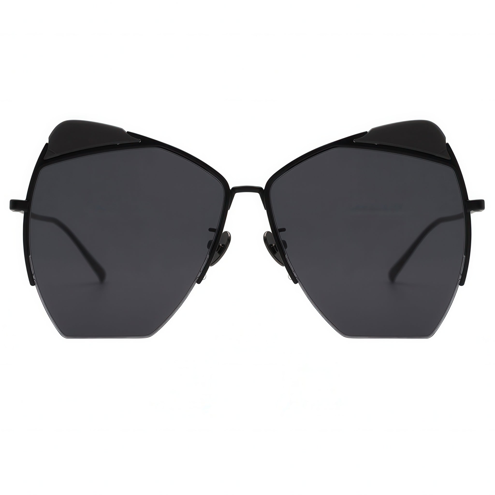 Black cat-eye sunglasses on a white background