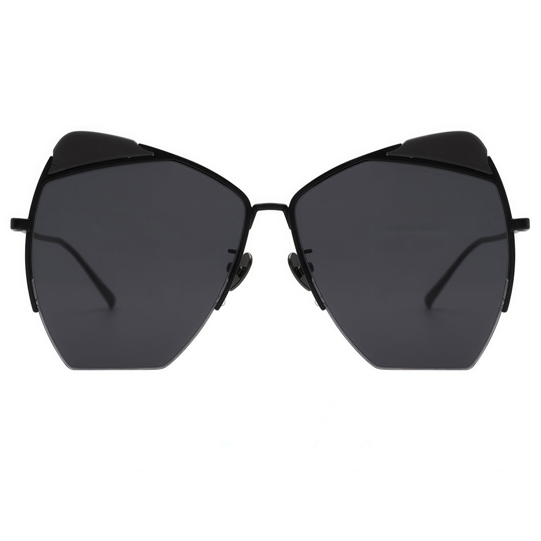 Black cat-eye sunglasses on a white background